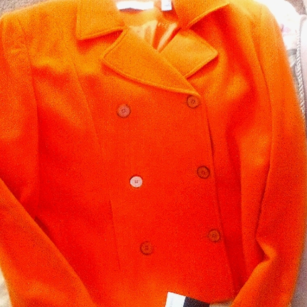 Orange peacoat size 14 p (new)